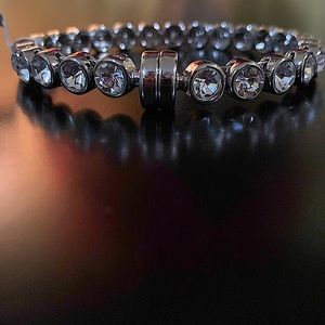NWT Chico’s magnetic closure silver crystal bracelet